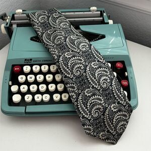 Elegant Black and White Paisley Tie